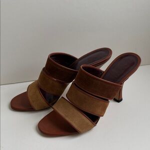 Staud Sonny Brown Suede Sandals
